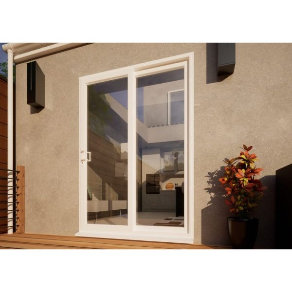 PVC Sliding Door - 1500mm White - Left Hand Slide & Right Hand Fixed