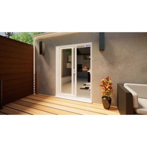 PVC Sliding Door Part Q Compliant - 1500mm White - Right Hand Slide & Left Hand Fixed