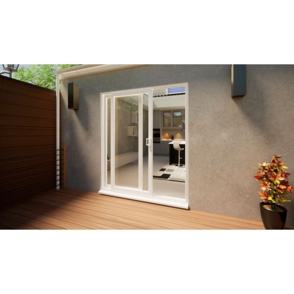 PVC Sliding Door Part Q Compliant - 1800mm White - Right Hand Slide & Left Hand Fixed