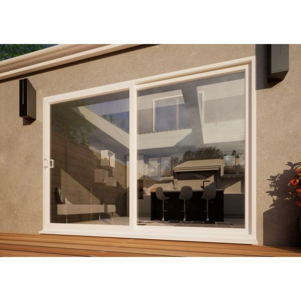PVC Sliding Door Part Q Compliant - 3000mm White - Left Hand Slide & Right Hand Fixed
