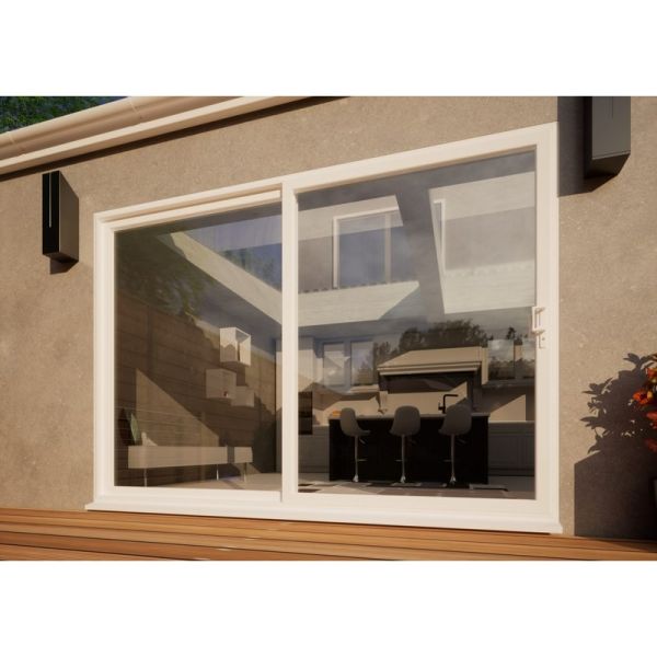 PVC Sliding Door - 3000mm White - Right Hand Slide & Left Hand Fixed