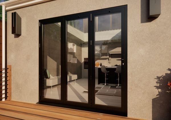 Aluminium Bifold Door - 2100mm Anthracite Grey - 3 Left