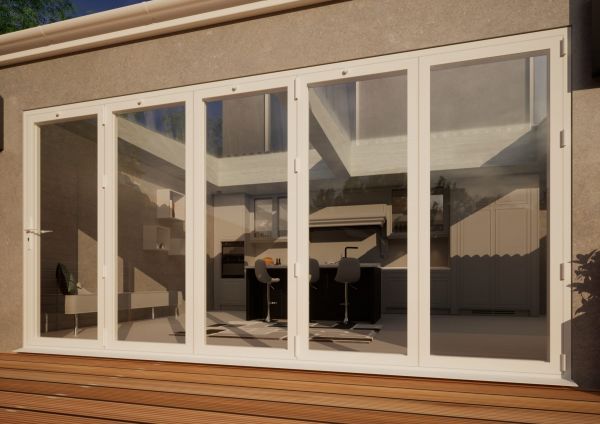 Aluminium Bifold Door - 4200mm White - 5 Right