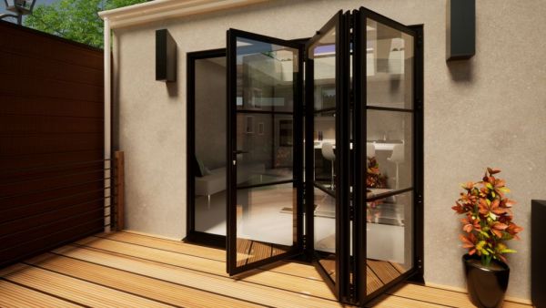 Heritage Aluminium Bifold Door - 2400mm Grey - 3 Right