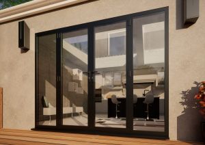 Aluminium French Door - 1500mm Anthracite Grey Open Out - 2x 600mm Sidescreens
