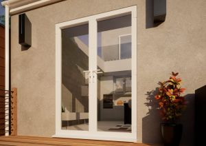 Aluminium French Door - 1500mm White - Open Out