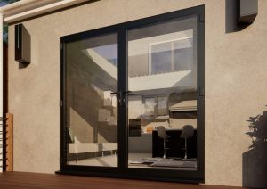 Aluminium French Door - 2100mm Anthracite Grey - Open Out