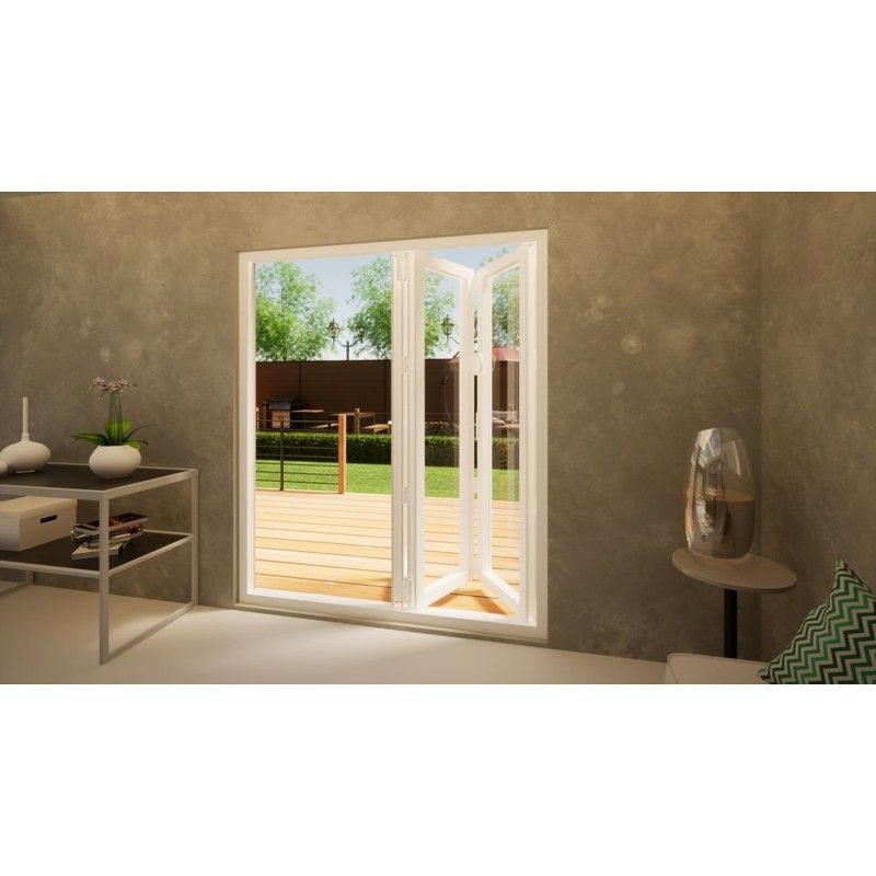 Aluminium Bifold Door Part Q Compliant - 1800mm White - 3 Left