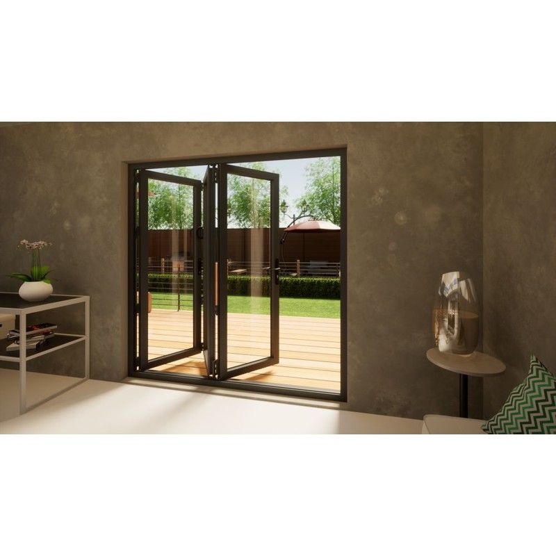 Aluminium Bifold Door Part Q Compliant - 2100mm Anthracite Grey - 3 Right