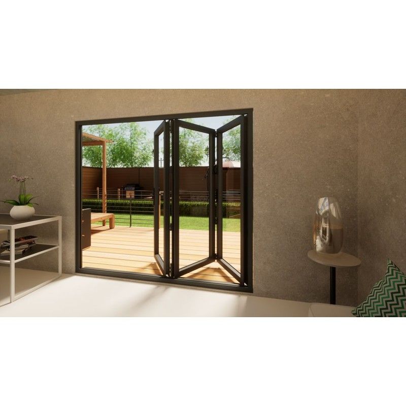 Aluminium Bifold Door Part Q Compliant - 2400mm Anthracite Grey - 3 Left