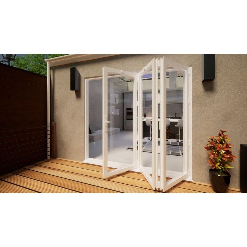 Aluminium Bifold Door Part Q Compliant - 2400mm White - 3 Right