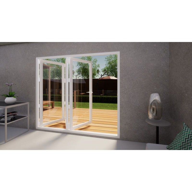 Aluminium Bifold Door Part Q Compliant - 2400mm White - 3 Right