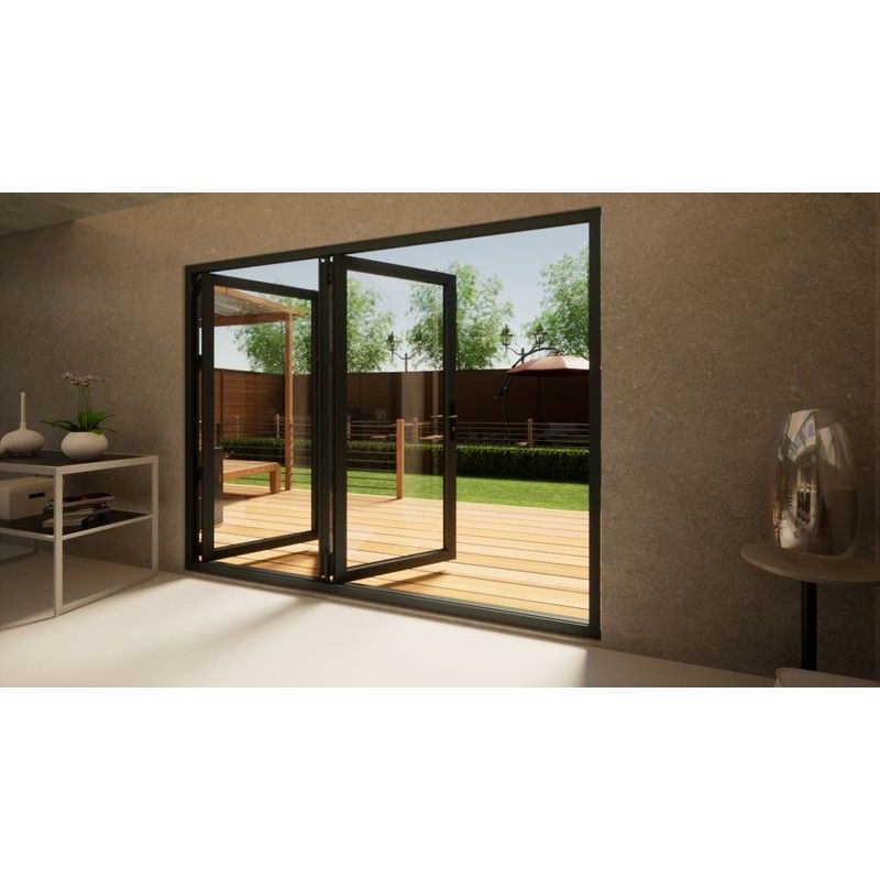 Aluminium Bifold Door Part Q Compliant - 2700mm Anthracite Grey - 3 Right
