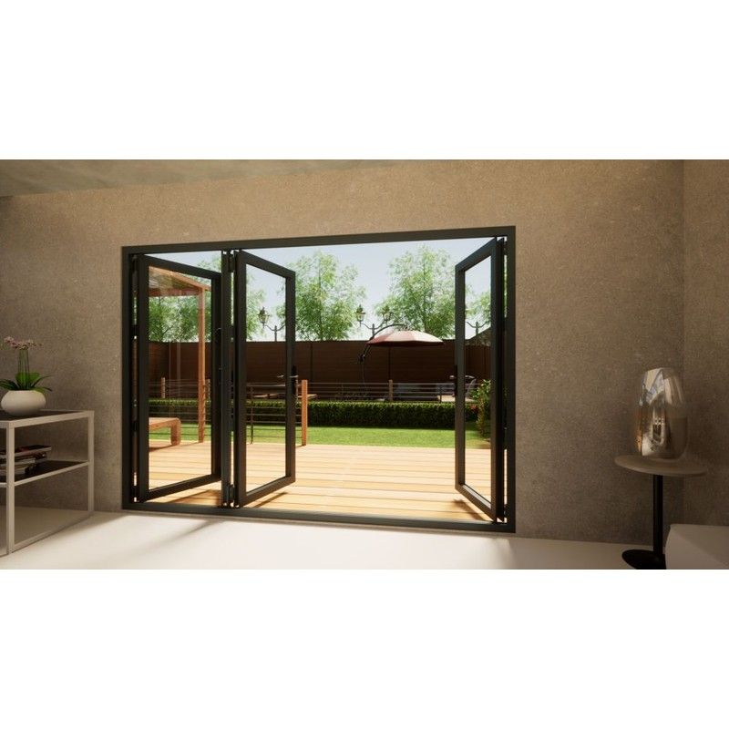 Aluminium Bifold Door Part Q Compliant - 3000mm Anthracite Grey - 1 Left 3 Right