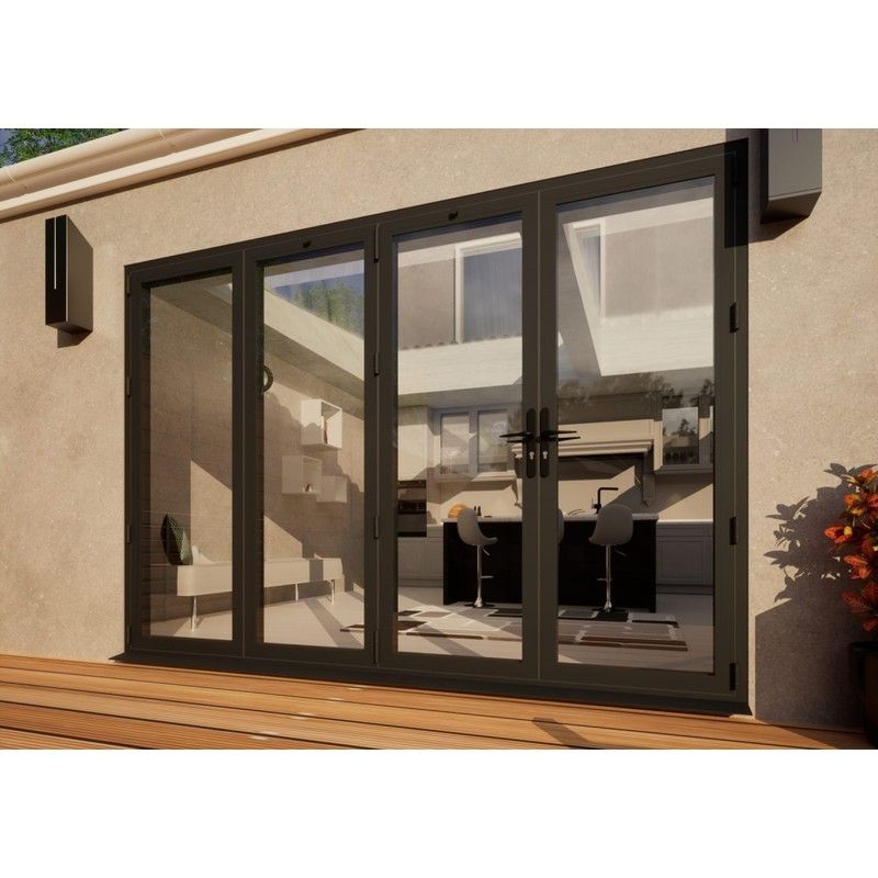 Aluminium Bifold Door - 3000mm Anthracite Grey - 3 Left 1 Right
