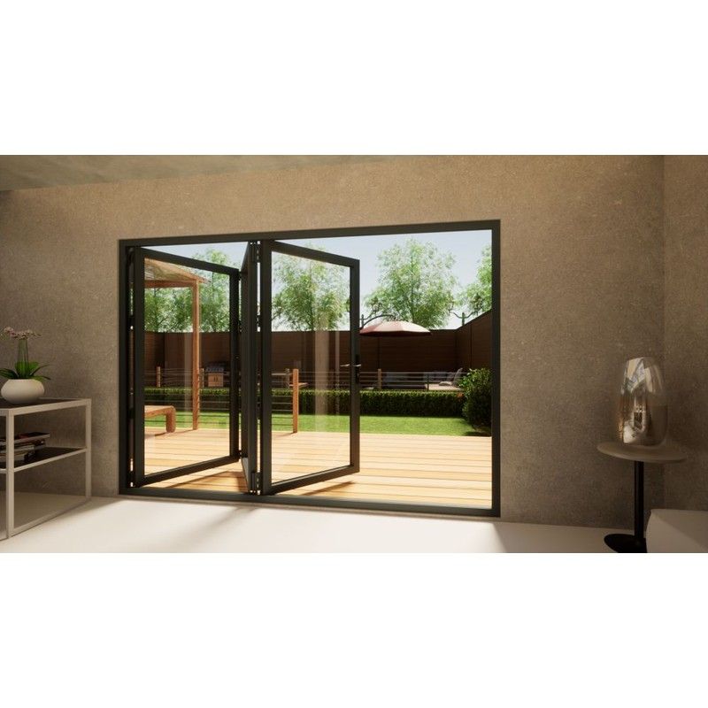 Aluminium Bifold Door Part Q Compliant - 3000mm Anthracite Grey - 3 Right