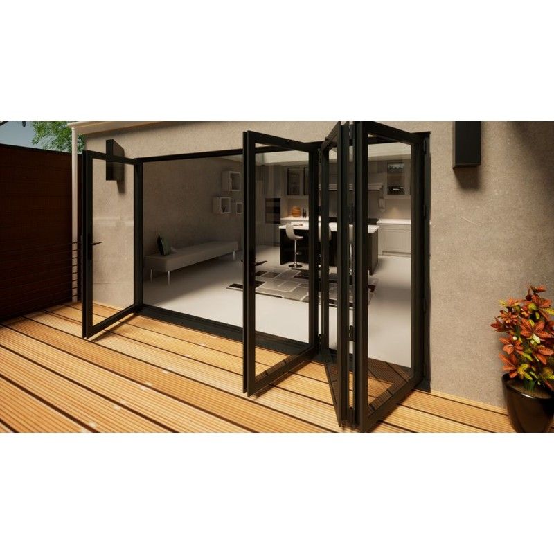 Aluminium Bifold Door Part Q Compliant - 3600mm Anthracite Grey - 1 Left 3 Right