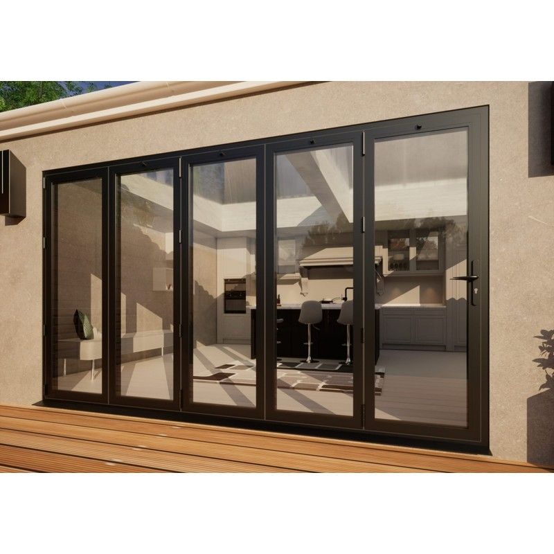 Aluminium Bifold Door Part Q Compliant - 3600mm Anthracite Grey - 5 Left