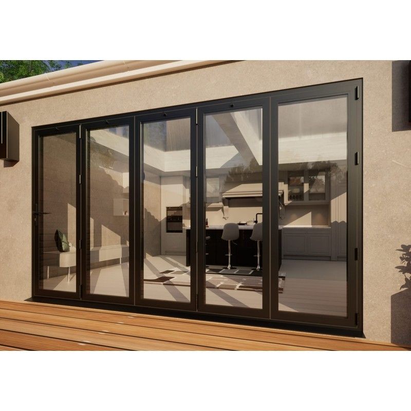 Aluminium Bifold Door Part Q Compliant - 3600mm Anthracite Grey - 5 Right