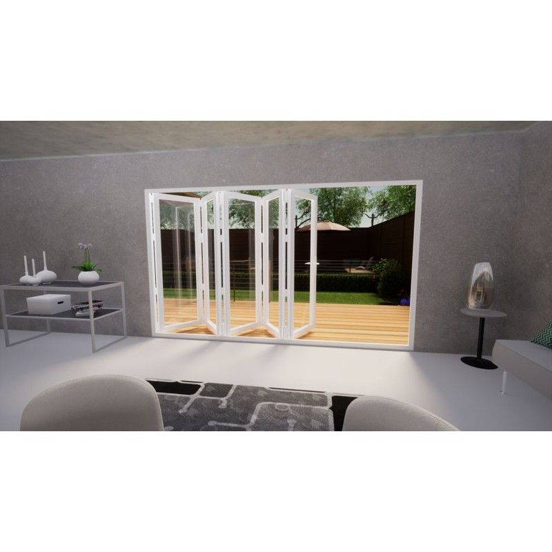 Aluminium Bifold Door Part Q Compliant - 3600mm White - 5 Right