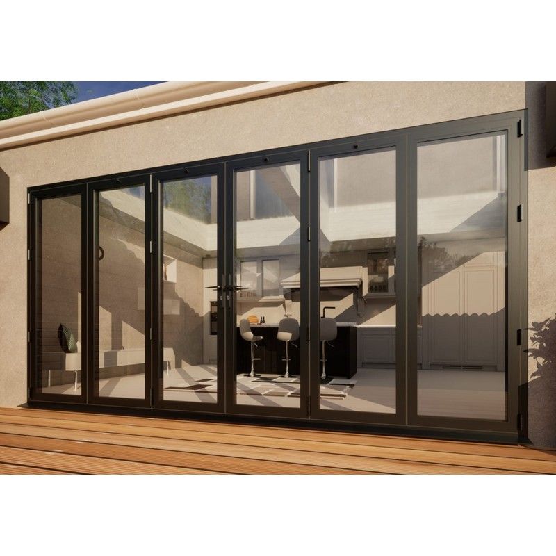 Aluminium Bifold Door Part Q Compliant - 4200mm Anthracite Grey - 3 Left 3 Right