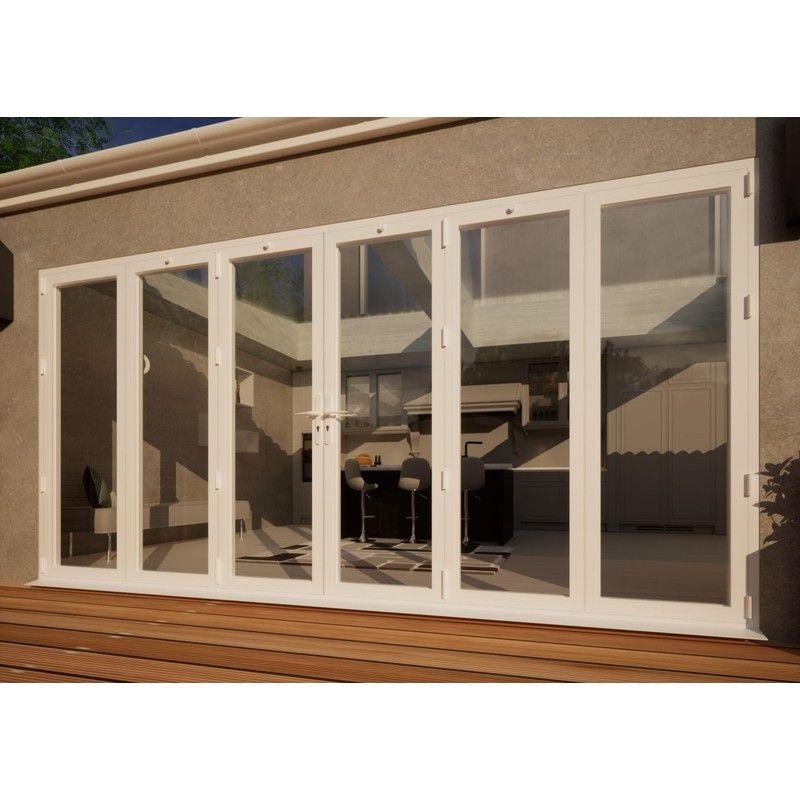 Aluminium Bifold Door Part Q Compliant - 4200mm White - 3 Left 3 Right