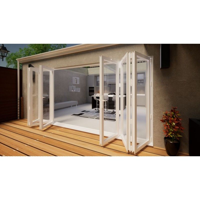 Aluminium Bifold Door Part Q Compliant - 4200mm White - 3 Left 3 Right