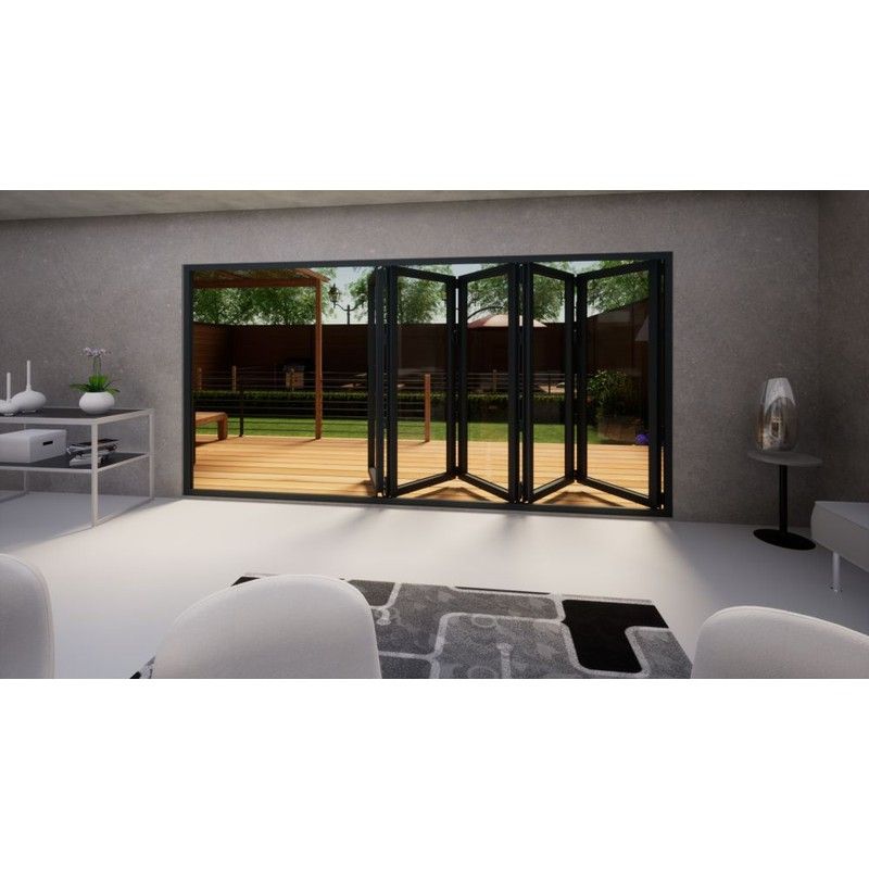 Aluminium Bifold Door Part Q Compliant - 4200mm Anthracite Grey - 5 Left