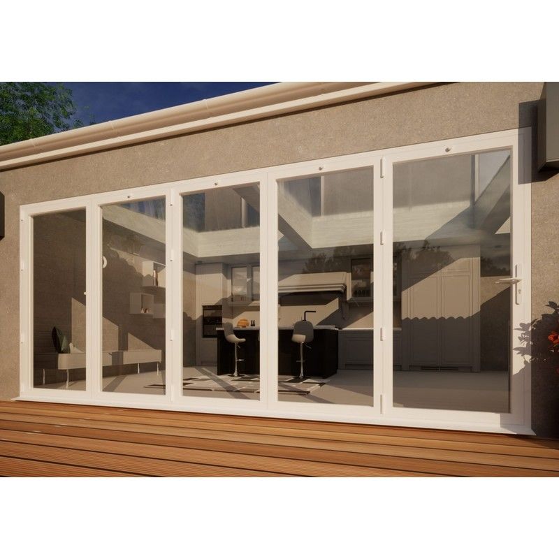 Aluminium Bifold Door Part Q Compliant - 4800mm White - 5 Left