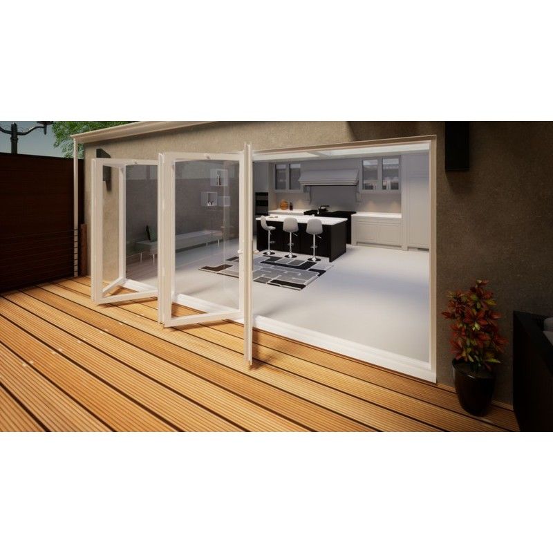 Aluminium Bifold Door Part Q Compliant - 4800mm White - 5 Left