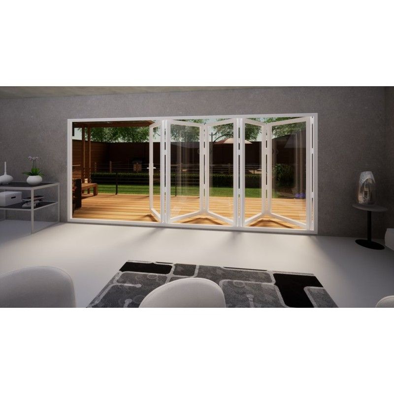 Aluminium Bifold Door Part Q Compliant - 4800mm White - 5 Left