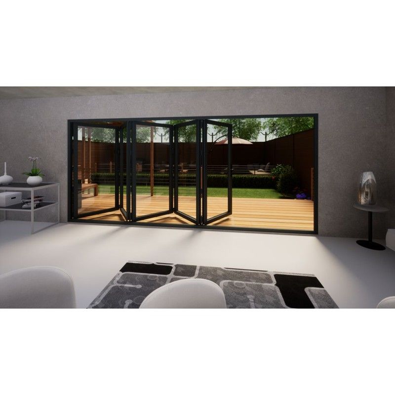 Aluminium Bifold Door Part Q Compliant - 4800mm Anthracite Grey - 5 Right
