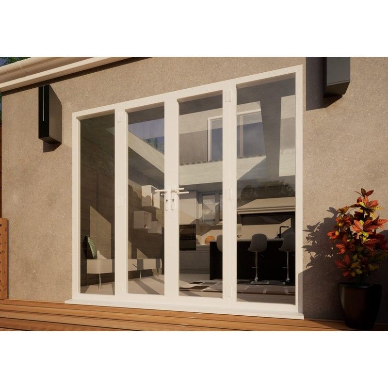 Aluminium French Door Part Q Compliant - 1200mm White Open Out - 2x 600mm Sidescreens