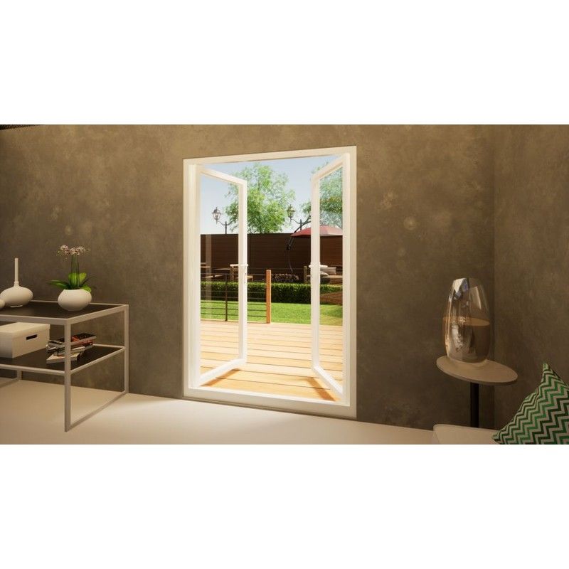 Aluminium French Door Part Q Compliant - 1500mm White - Open Out