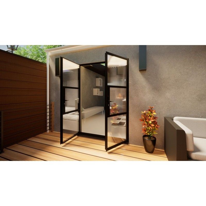 Aluminium Heritage French Door - 1500mm Black