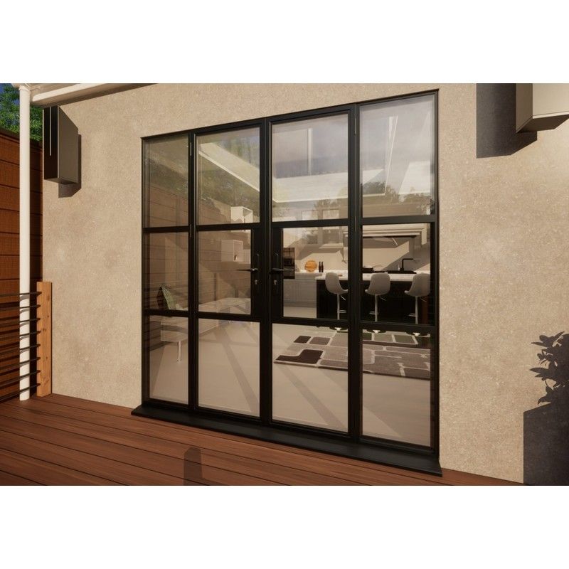 Aluminium Heritage French Door - 2100mm Black