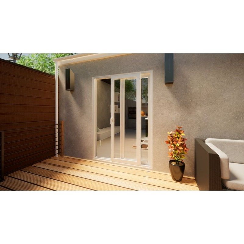 Aluminium Sliding Door - 1500mm White - Left Hand Slide & Right Hand Fixed