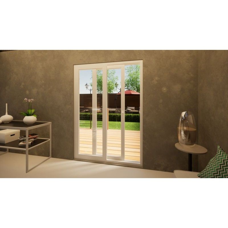Aluminium Sliding Door - 1500mm White - Left Hand Slide & Right Hand Fixed