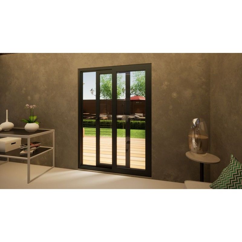 Aluminium Sliding Door - 1500mm Grey - Right Hand Slide & Left Hand Fixed