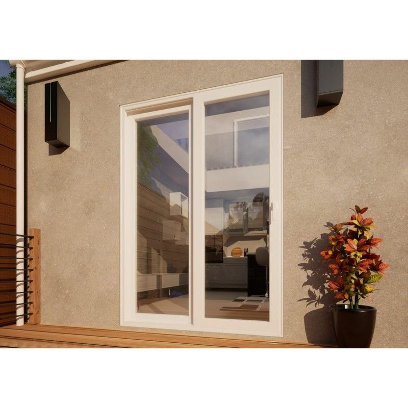 Aluminium Sliding Door - 1500mm White - Right Hand Slide & Left Hand Fixed