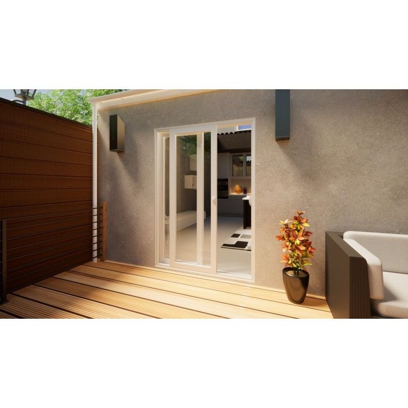 Aluminium Sliding Door - 1500mm White - Right Hand Slide & Left Hand Fixed