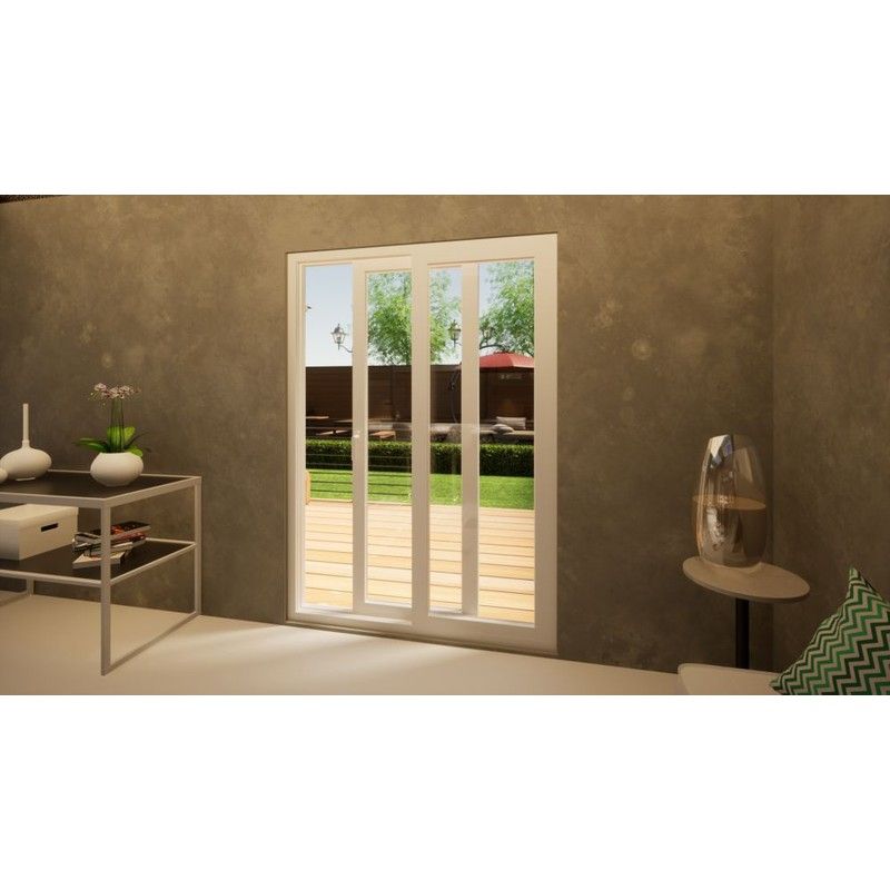 Aluminium Sliding Door - 1500mm White - Right Hand Slide & Left Hand Fixed