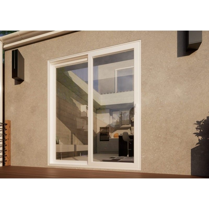 Aluminium Sliding Door - 1800mm White - Right Hand Slide & Left Hand Fixed