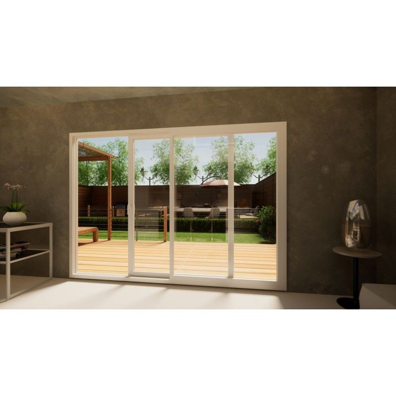 Aluminium Sliding Door - 3000mm White - Right Hand Slide & Left Hand Fixed