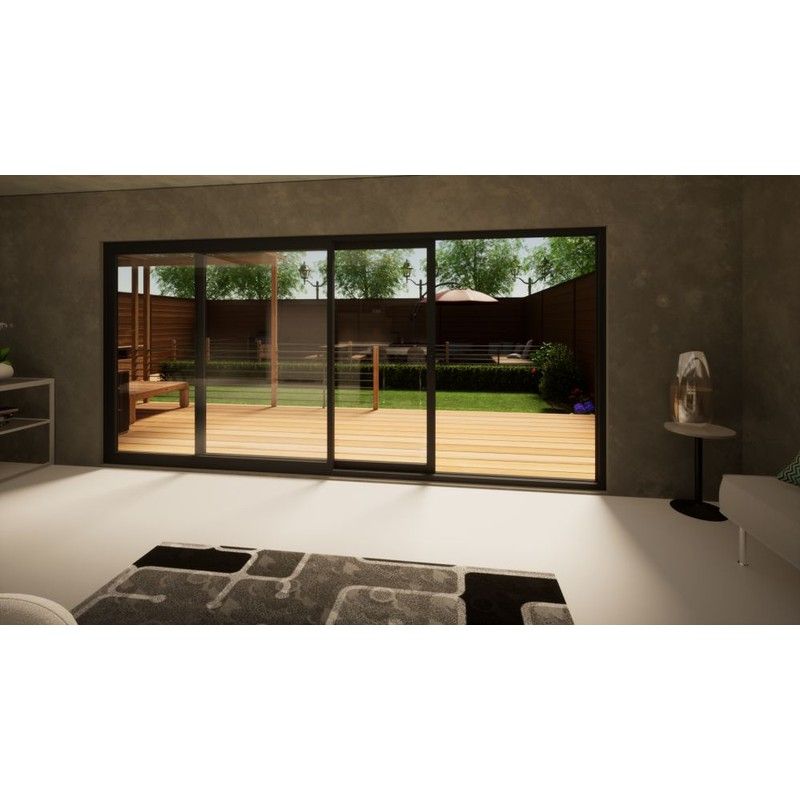 Aluminium Sliding Door - 4500mm Grey - Left Hand Slide & Right Hand Fixed