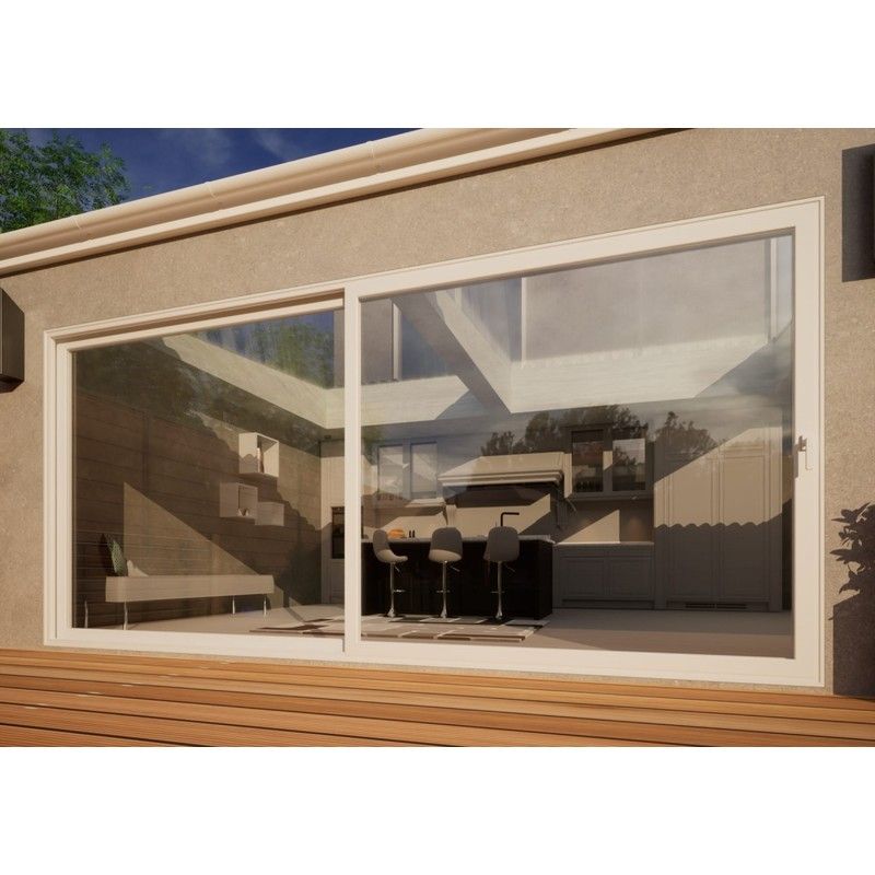 Aluminium Sliding Door - 4500mm White - Right Hand Slide & Left Hand Fixed