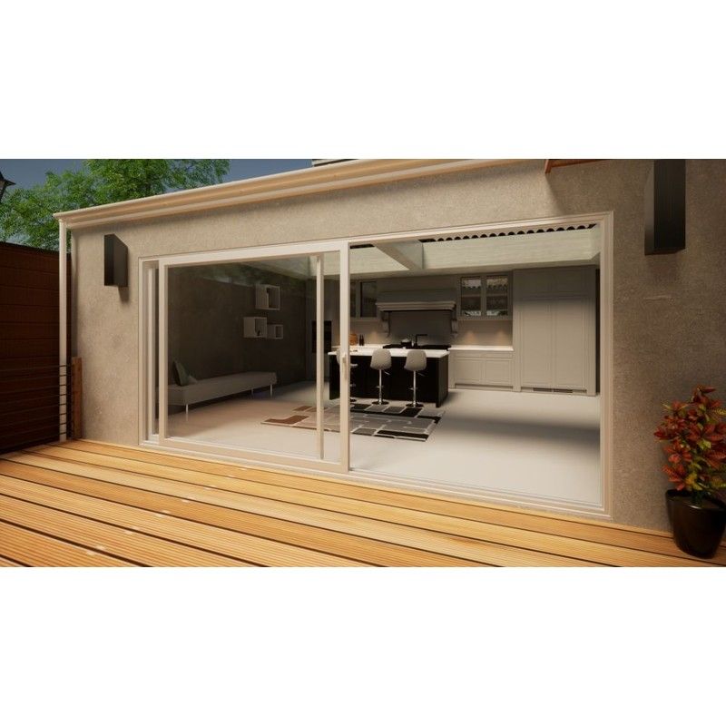Aluminium Sliding Door - 4500mm White - Right Hand Slide & Left Hand Fixed