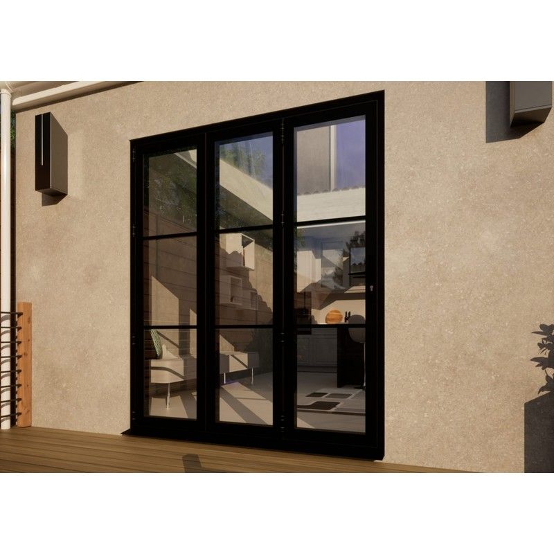 Heritage Aluminium Bifold Door Part Q Compliant - 1800mm Black - 3 Left