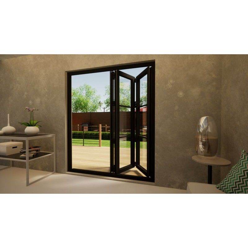 Heritage Aluminium Bifold Door Part Q Compliant - 1800mm Black - 3 Left