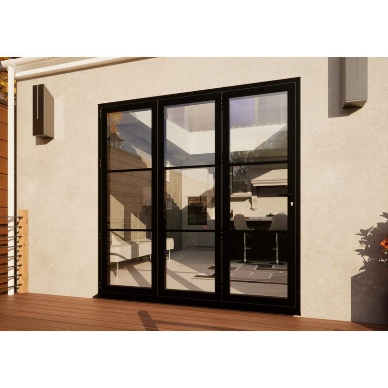 Heritage Aluminium Bifold Door - 2100mm Black - 3 Left